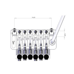 Non locking 7 string vibrato                           