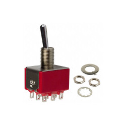 Toggle switch 3 poles 2 positions ON/ON solder lug     