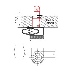 Locking guitar machine head left E-A or B-E            